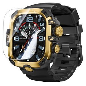 Black 49mm Rugged Case Band Kit for Apple Watch Ultra 3 2 1 Gold No Watch